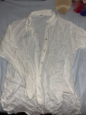 Cotton On White Button Down Sheer Shirt